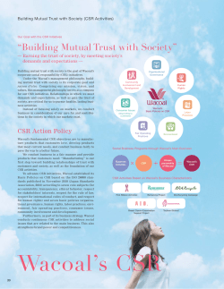 Building Mutual Trust with Society (CSR Activities)