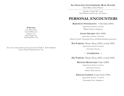 April 2007 - San Francisco Contemporary Music Players