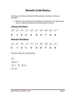 Nemeth Code Basics