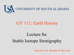 Stable Isotope Stratigraphy - University of South Alabama
