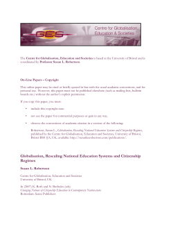 Globalisation, rescaling, national education systems and citizenship