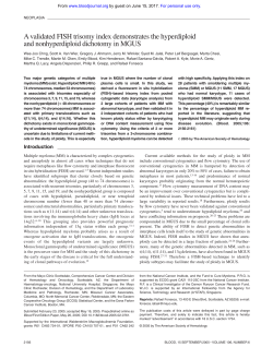 A validated FISH trisomy index demonstrates the hyperdiploid and