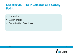 Chapter 31. The Nucleolus and Gately Point