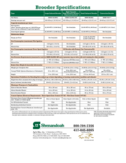 Brooder Specifications - Plante Agri