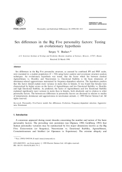Sex differences in the Big Five personality factors: Testing an
