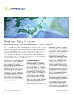 Business Risks in Japan - Crowe Horwath International