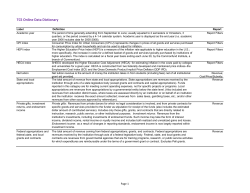 TCS Online Data Dictionary