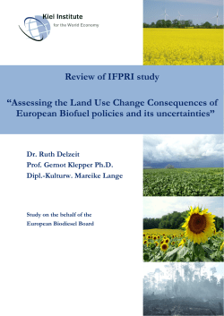 Review of IFPRI study &ldquo;Assessing the Land Use Change