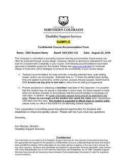 Sample Accommodation Letter