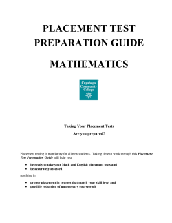 placement test preparation guide mathematics