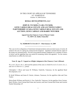 Rural Developments, LLC v. John H. Tucker, Clara Tucker, Gene