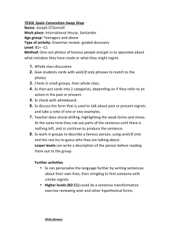 TESOL Spain Convention-‐Swap Shop Name: Joseph O`Donnell