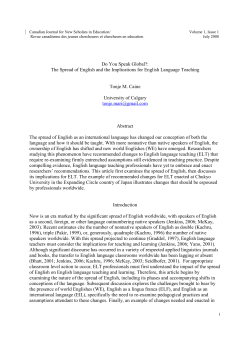Do You Speak Global?: The Spread of English and the Implications