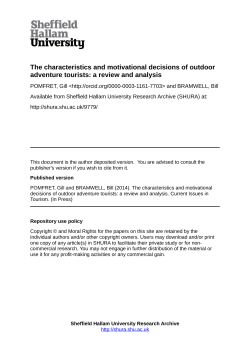 The characteristics and motivational decisions of outdoor adventure