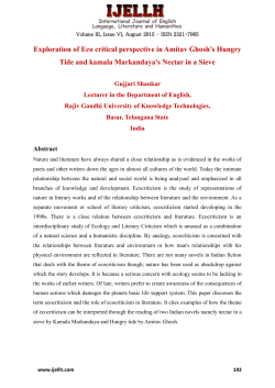 Exploration of Eco critical perspective in Amitav
