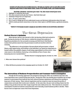 The Great Depression - Mrs. Thompson APUSH Blog