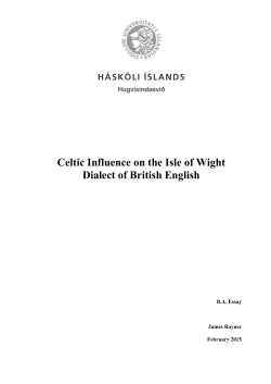 Celtic Influence on the Isle of Wight Dialect of British