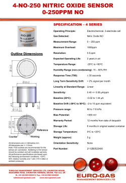 4-no-250 nitric oxide 0-250ppm no gas sensor 4 series - Euro-Gas