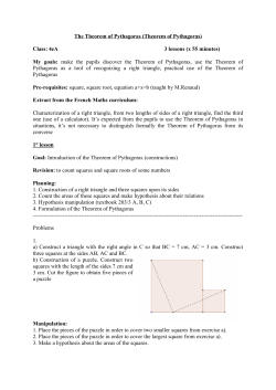 The Theorem of Pythagoras - MA&sup2;ThE-TE
