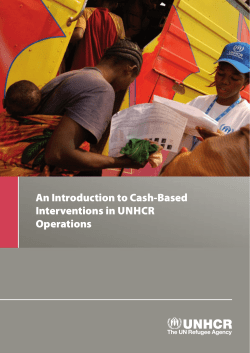 An Introduction to Cash-Based Interventions in UnhCr Operations
