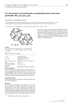 Crystal structure of octa (barium, strontium) hexazinc