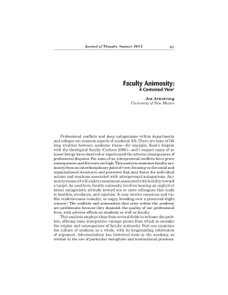 Faculty Animosity - Journal of Thought