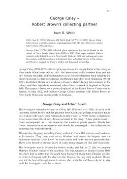 George Caley &ndash; Robert Brown`s collecting partner