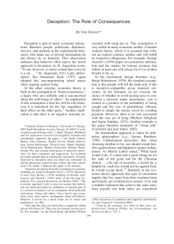 Deception: The Role of Consequences