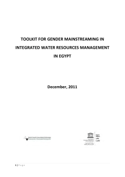toolkit for gender mainstreaming in integrated water