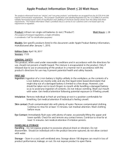 Apple Product Information Sheet &le; 20 Watt Hours