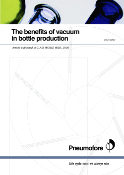 The benefits of vacuum in bottle production Pneumofore