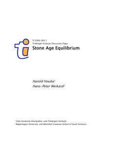 Stone Age Equilibrium