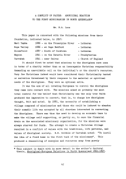 ABORIGINAL REACTION TO THE FIRST