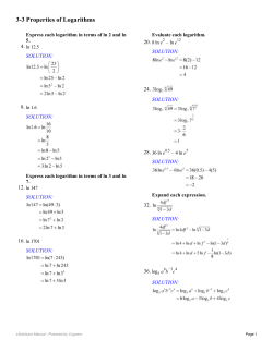 3-3 Properties of Logarithms