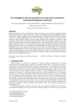 An investigation into the acoustics of an open plan compared to