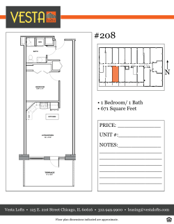 • 1 Bedroom/ 1 Bath • 671 Square Feet PRICE: ______