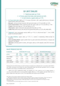 Q1 2017 Sales - Groupe Casino