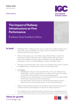 The Impact of Railway Infrastructure on Firm Performance