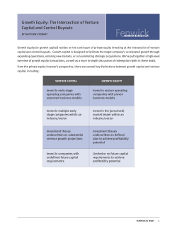 Growth Equity: The Intersection of Venture Capital and Control