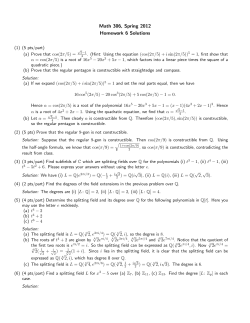 Math 306, Spring 2012 Homework 6 Solutions