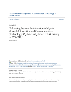 Enhancing Justice Administration in Nigeria through Information and