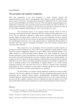 "The perception and cognition of opposites"
