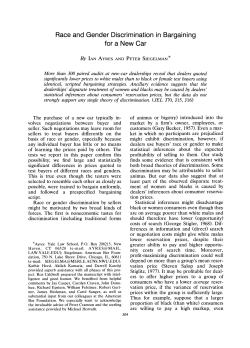 Race and Gender Discrimination in Bargaining for a New Car