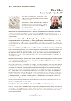 David Orban Bio - September 2015