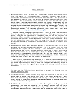 Essay Questions 1. Narrative Essay: This I Believe was a 1950s