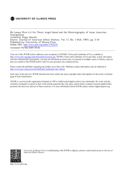 No Lamps Were Lit for Them: Angel Island and the Historiography of