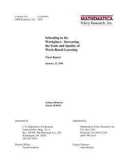 Schooling in the Workplace: Increasing the Scale and Quality of