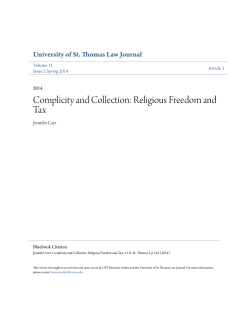 Complicity and Collection: Religious Freedom and Tax