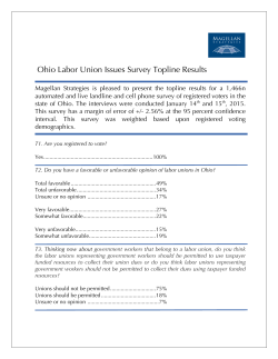 Ohio Labor Union Issues Survey Topline Results
