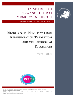 Memory without Representation. Theoretical and Methodological